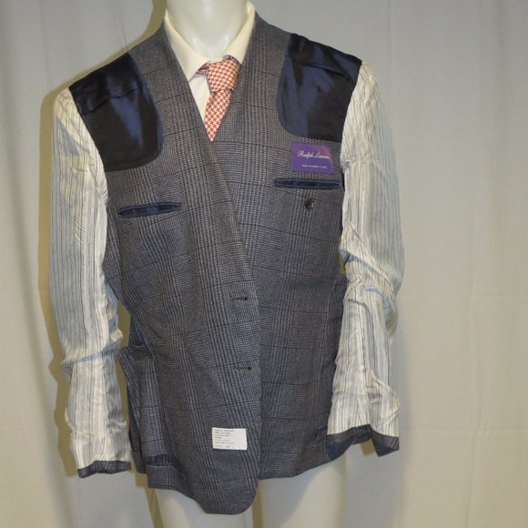 Ralph Lauren Purple Label Kent Linen Blend Glen Plaid Sport Coat 44R NWT $2995 - Picture 8 of 11